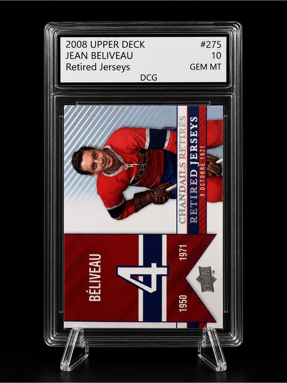 Upper Deck Jean Beliveau Retired Jerseys Hockey Card - Red